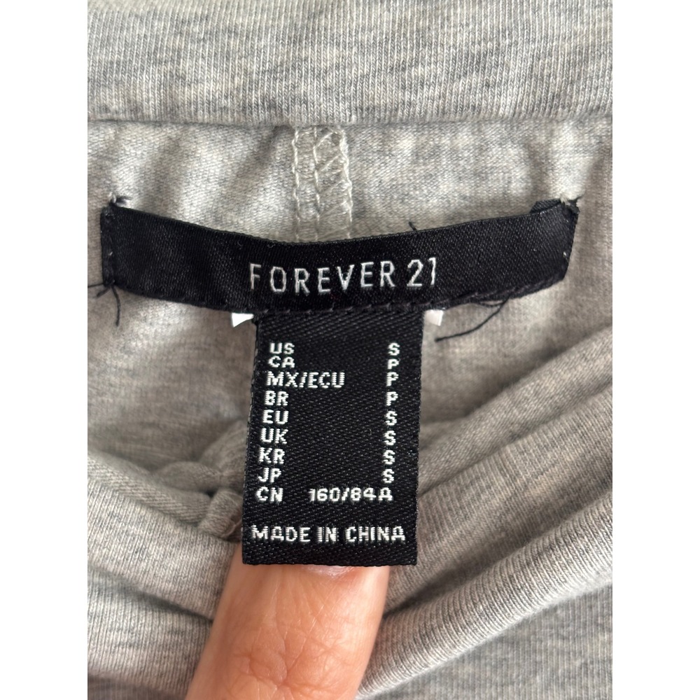 Forever 21 Lounge Pants S Heather Gray Flare Side Stripe Foldover Waist - Picture 3 of 7